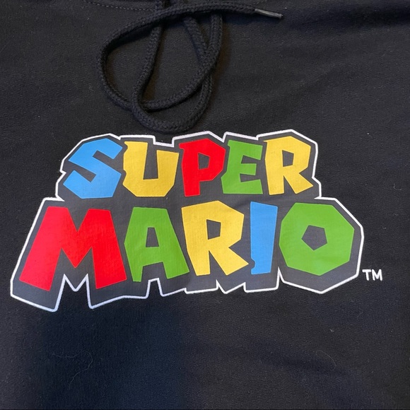 Nintendo Super Mario 2021 Fifth Sun RN 111847 Black Hoodie Size Small - Picture 3 of 6